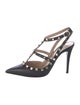 Valentino Rockstud Accents Leather T-Strap Pumps