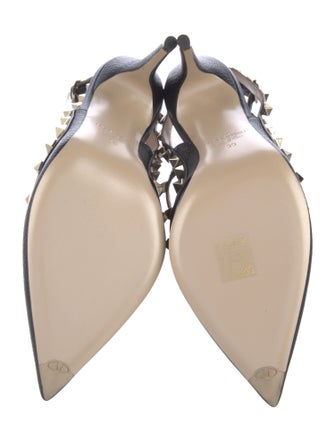 Valentino Rockstud Accents Leather T-Strap Pumps