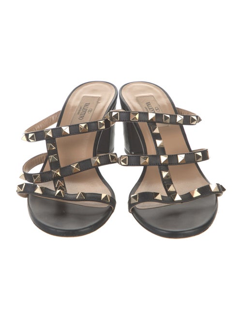 Valentino Leather Studded Accents Slides