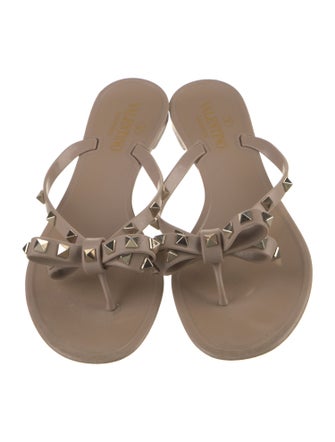 Valentino Rockstud Accents Bow Accents Slides