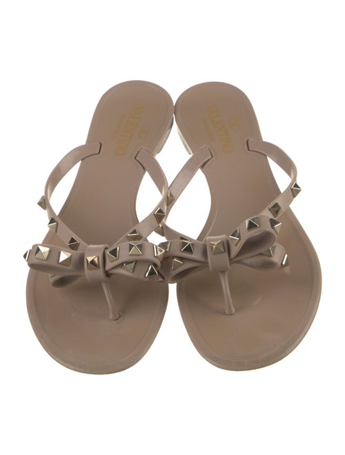 Valentino Rockstud Accents Bow Accents Slides