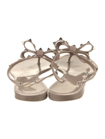 Valentino Rockstud Accents Bow Accents Slides