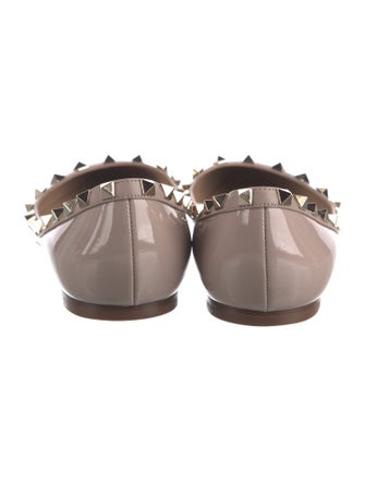Valentino Rockstud Accents Patent Leather Ballet Flats