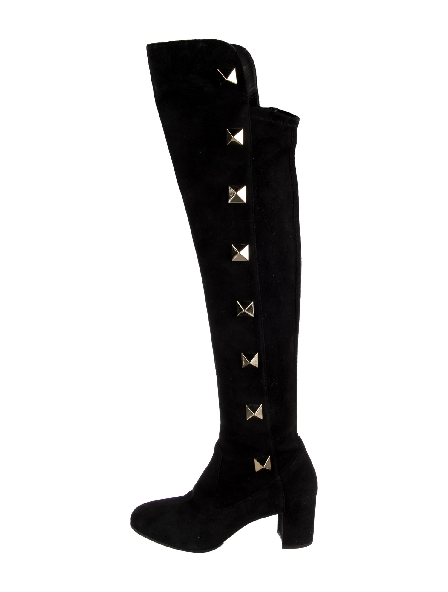 Valentino Rockstud Accents Suede Boots