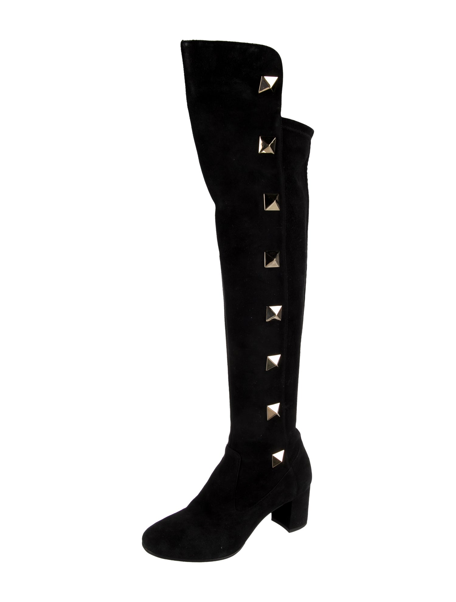 Valentino Rockstud Accents Suede Boots