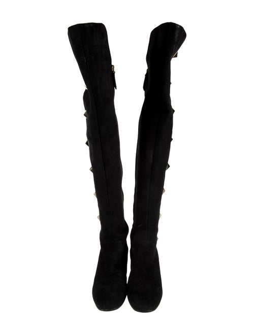 Valentino Rockstud Accents Suede Boots