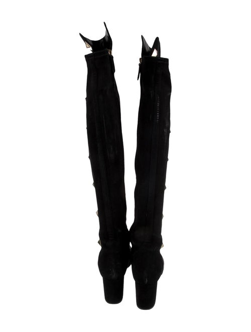 Valentino Rockstud Accents Suede Boots