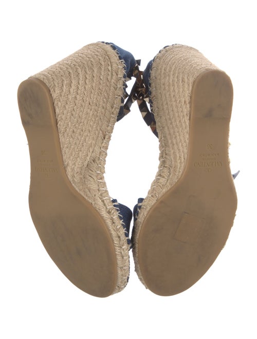 Valentino Rockstud Accents Denim Espadrilles