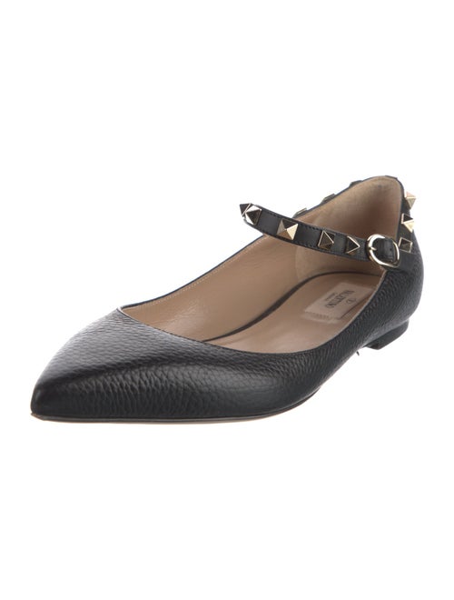 Valentino Rockstud Accents Leather Mary Jane Flats