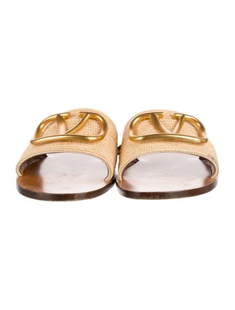 Valentino Raffia Slides