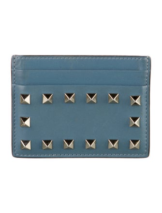 Valentino Rockstud Accents Leather Card Holder