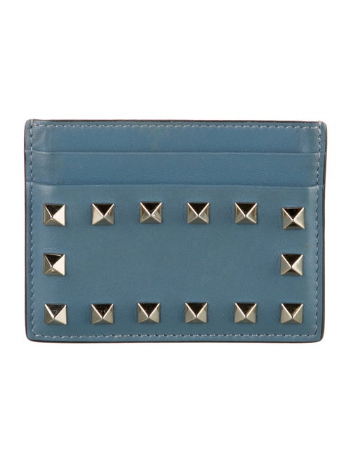 Valentino Rockstud Accents Leather Card Holder