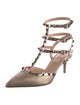 Valentino Rockstud Accents Leather T-Strap Pumps