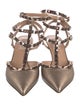 Valentino Rockstud Accents Leather T-Strap Pumps
