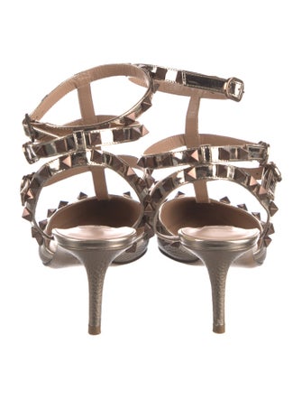 Valentino Rockstud Accents Leather T-Strap Pumps