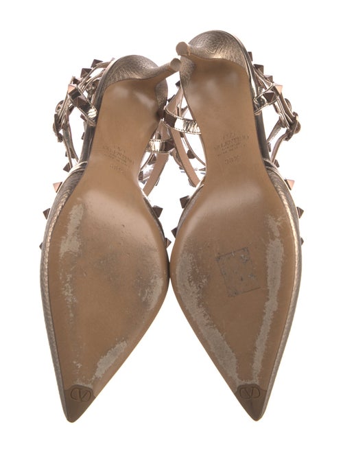 Valentino Rockstud Accents Leather T-Strap Pumps