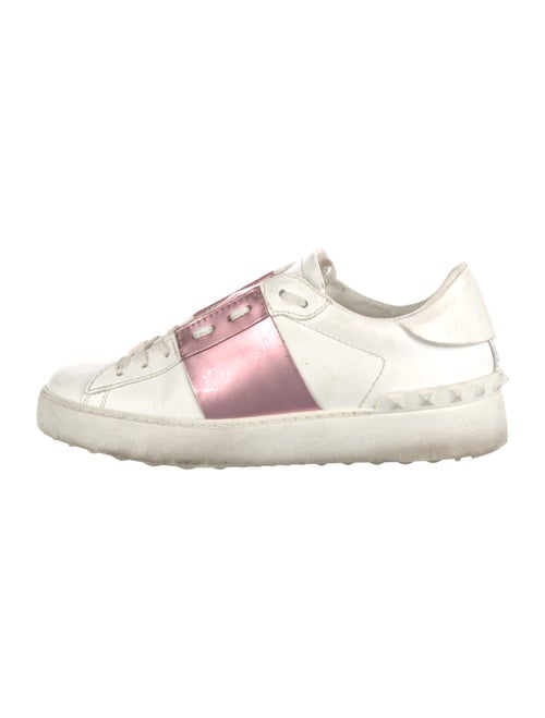 Valentino Rockstud Accents Leather Sneakers