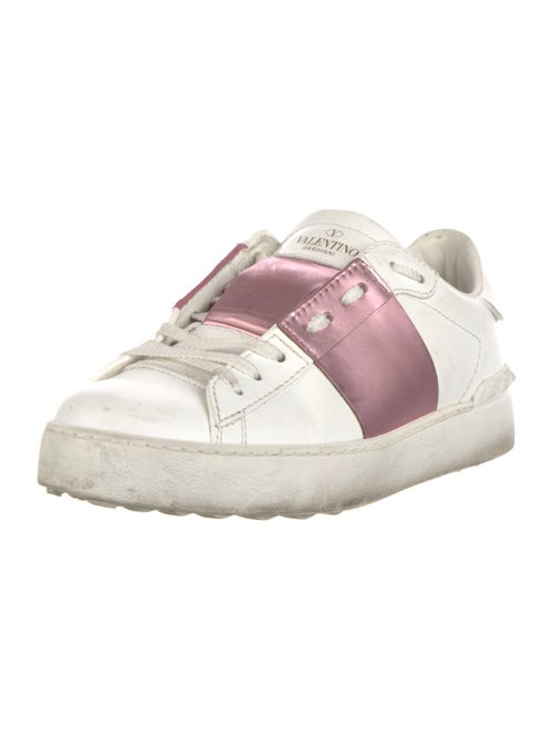 Valentino Rockstud Accents Leather Sneakers