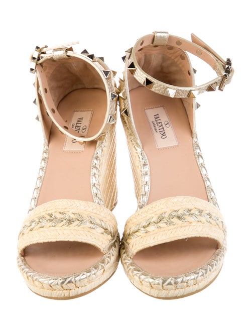Valentino Rockstud Accents Leather Espadrilles