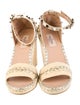 Valentino Rockstud Accents Leather Espadrilles