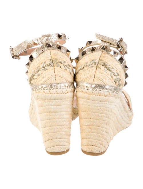 Valentino Rockstud Accents Leather Espadrilles