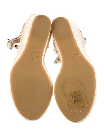 Valentino Rockstud Accents Leather Espadrilles