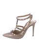 Valentino Rockstud Accents Patent Leather T-Strap Pumps