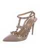 Valentino Rockstud Accents Patent Leather T-Strap Pumps