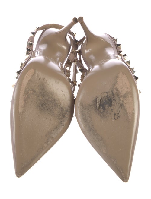 Valentino Rockstud Accents Patent Leather T-Strap Pumps