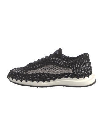 Valentino Striped Braided Accents Athletic Sneakers