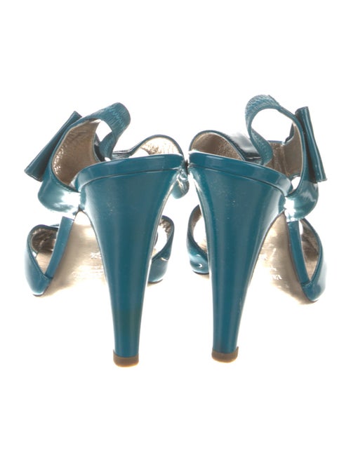 Valentino Patent Leather Bow Accents T-Strap Pumps