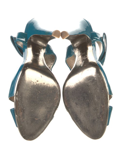 Valentino Patent Leather Bow Accents T-Strap Pumps