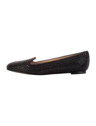 Valentino Crystal Beaded Accents Loafers