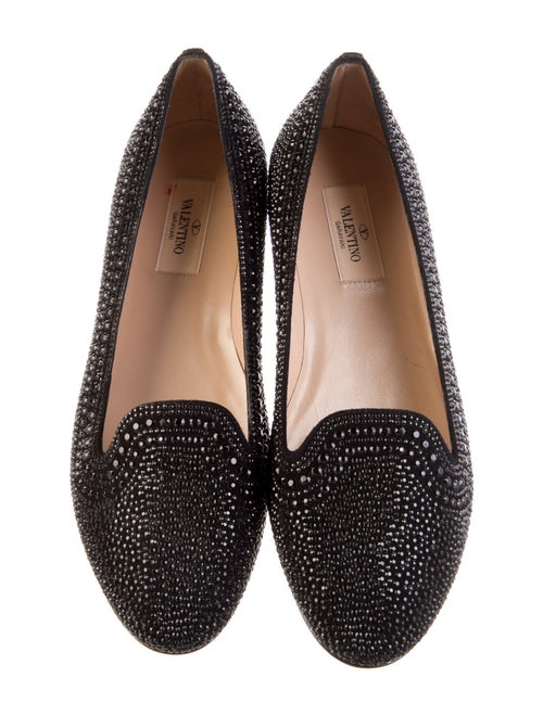 Valentino Crystal Beaded Accents Loafers