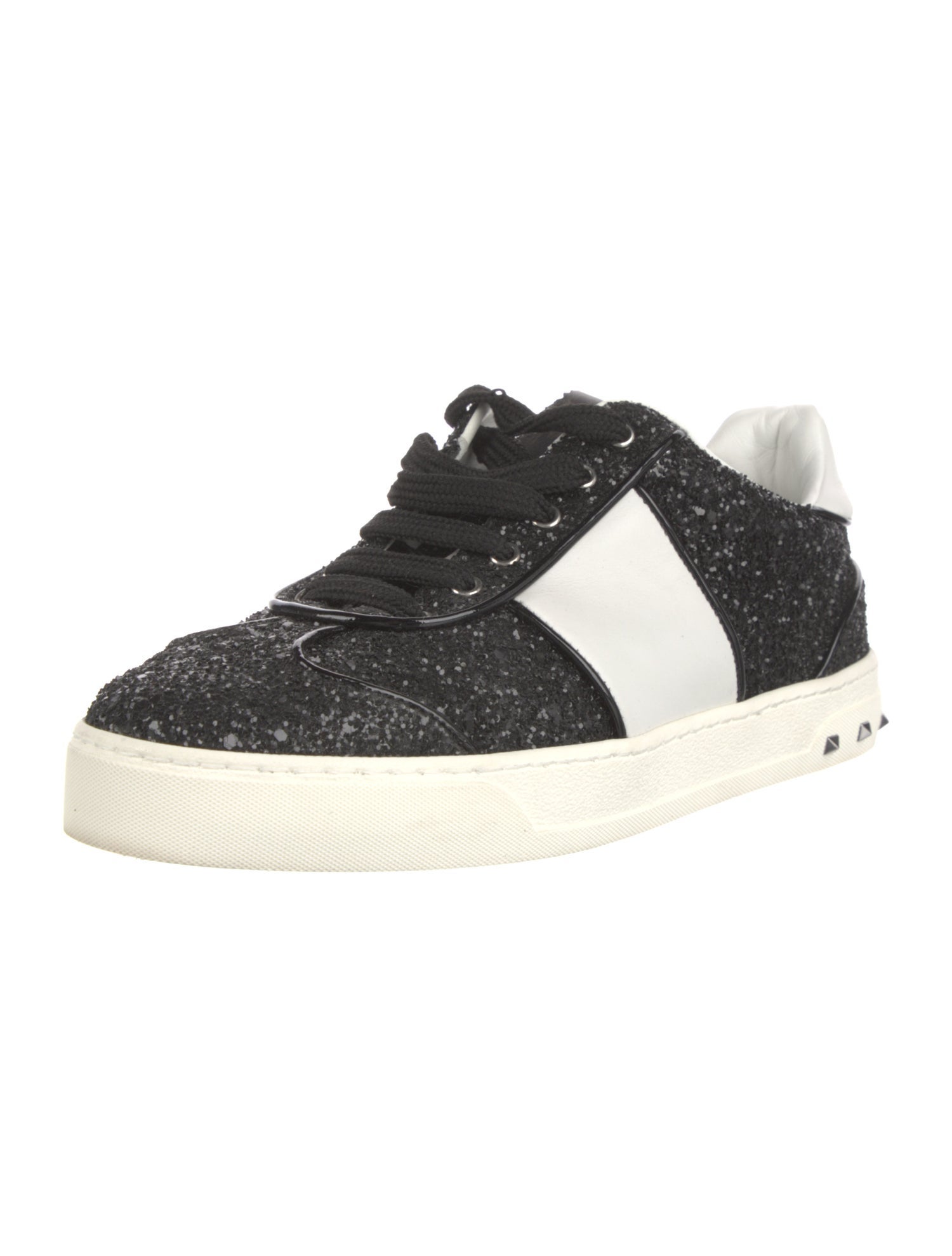 Valentino Rockstud Accents Glitter Sneakers