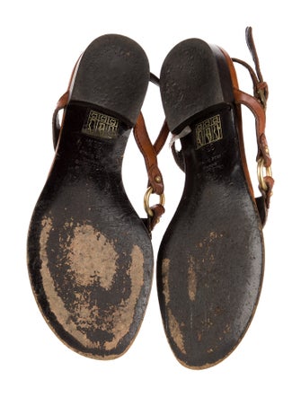 Valentino Leather Animal Print Slingback Sandals