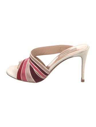 Valentino Suede Striped Slides