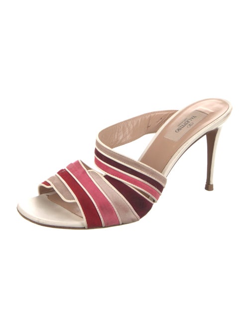 Valentino Suede Striped Slides