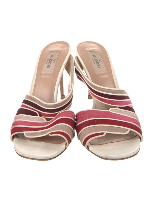 Valentino Suede Striped Slides