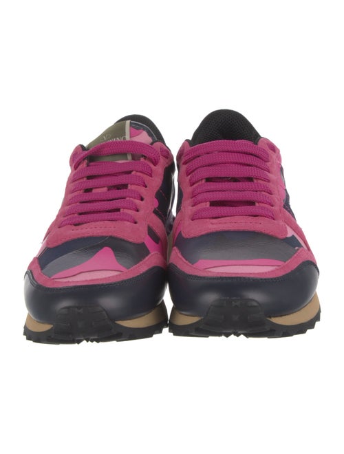 Valentino Rockstud Accents Leather Athletic Sneakers