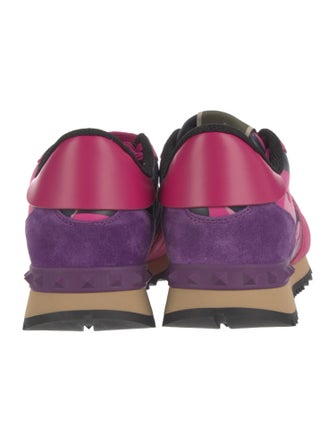 Valentino Rockstud Accents Leather Athletic Sneakers