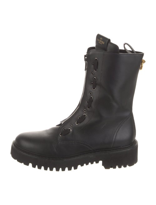 Valentino Leather Combat Boots