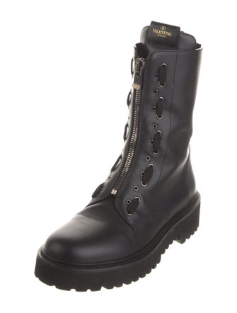 Valentino Leather Combat Boots