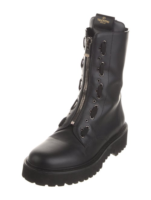 Valentino Leather Combat Boots
