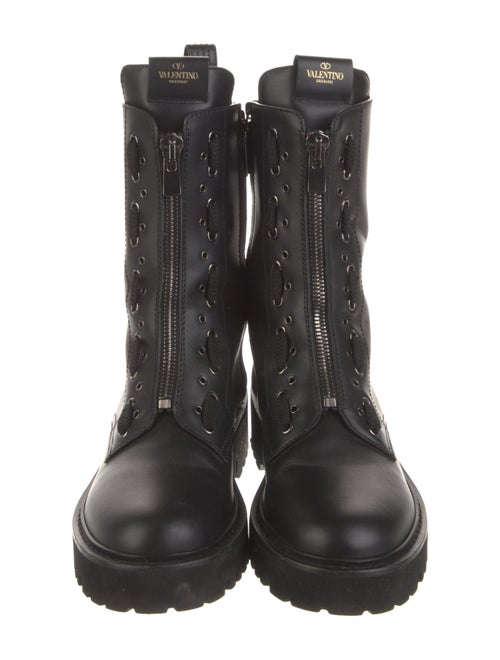 Valentino Leather Combat Boots