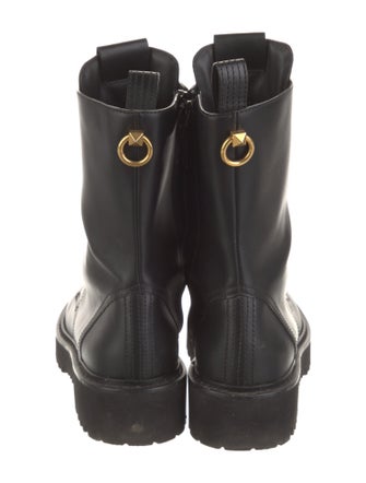 Valentino Leather Combat Boots