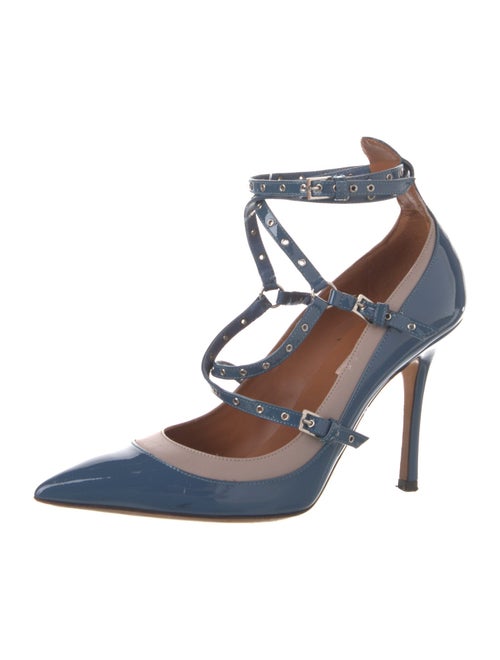Valentino Patent Leather Studded Accents Pumps