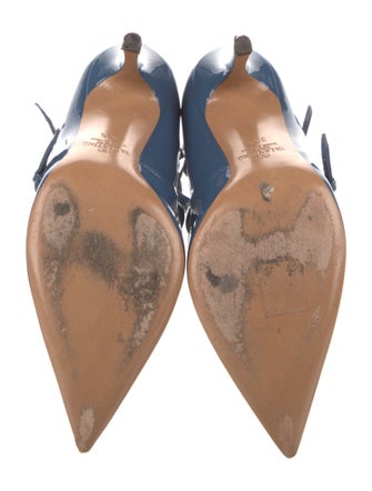 Valentino Patent Leather Studded Accents Pumps