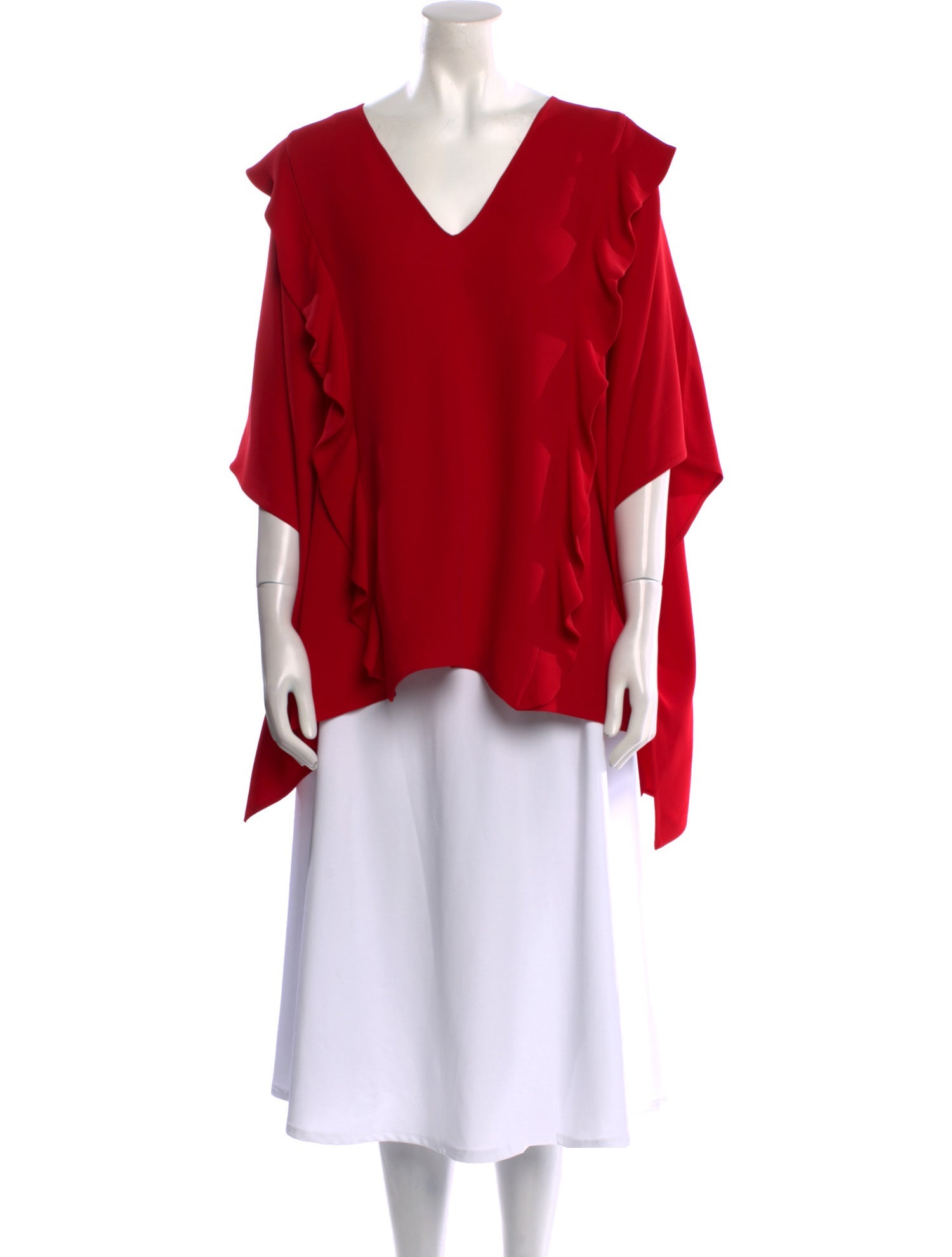 Valentino V-Neck Three-Quarter Sleeve Blouse