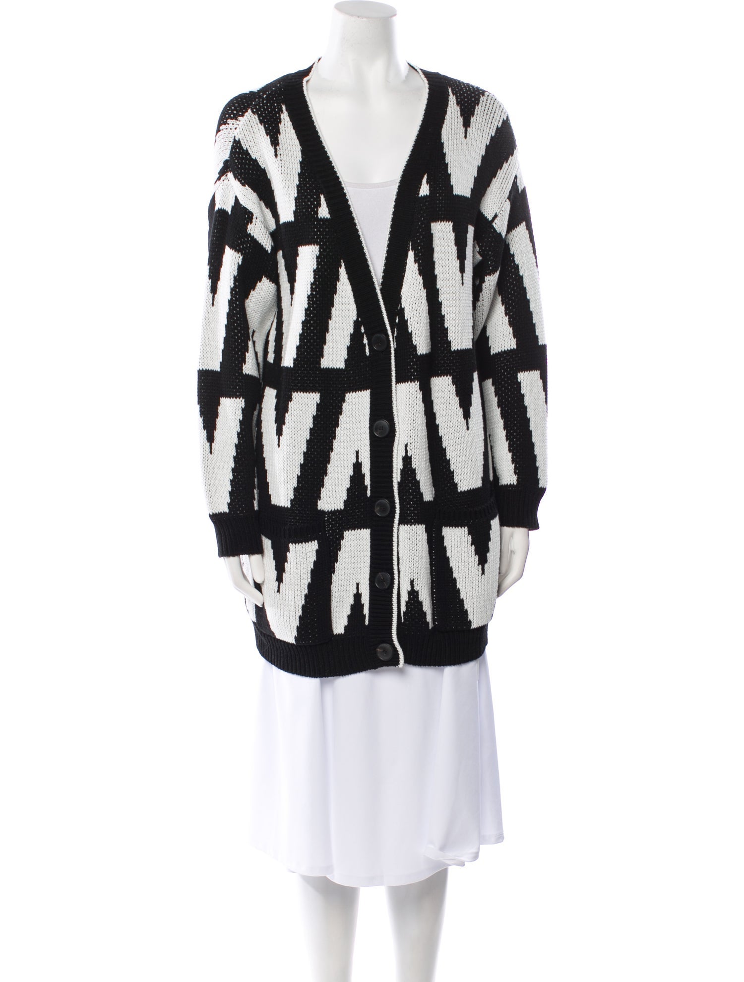 Valentino Printed V-Neck Sweater